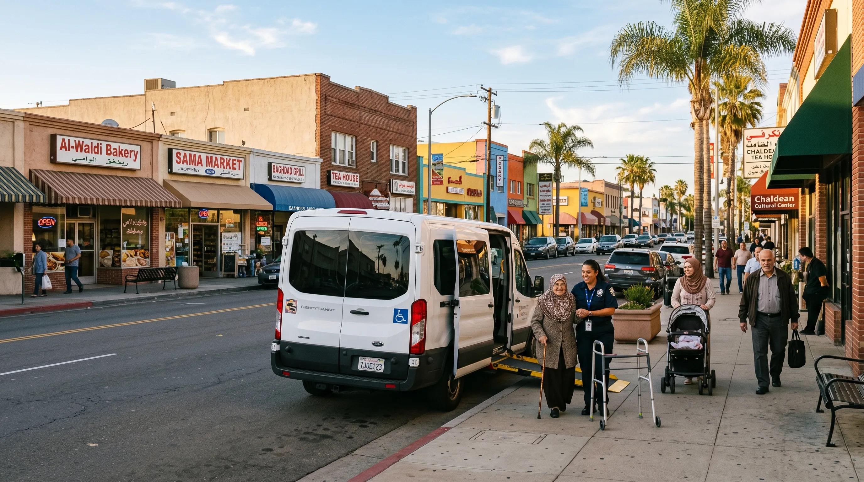 Senior rider arriving at clinic